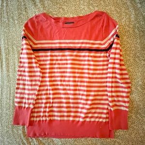 Nautica XL Pink Striped Boat-neck Sweater